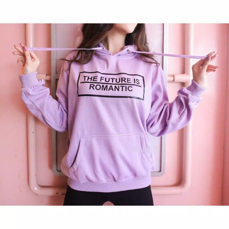 FenishaStore Sweater Hoodie Jumper Wanita The Future is Romantic