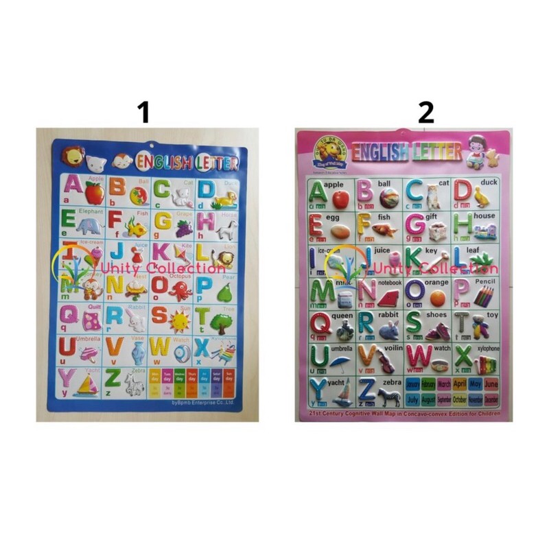Poster Timbul Pendidikan Anak Belajar Huruf Abjad English Letter