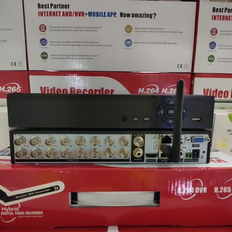 DVR 16 CHANNEL ULTRA HD 2560P 4K 6IN1 WIFI SERIES + ANTENA WIFI + HARDISK