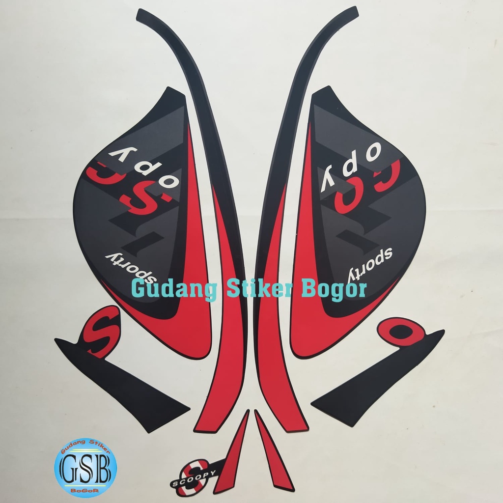 stiker striping motor scoopy sporty 2021 full hitam