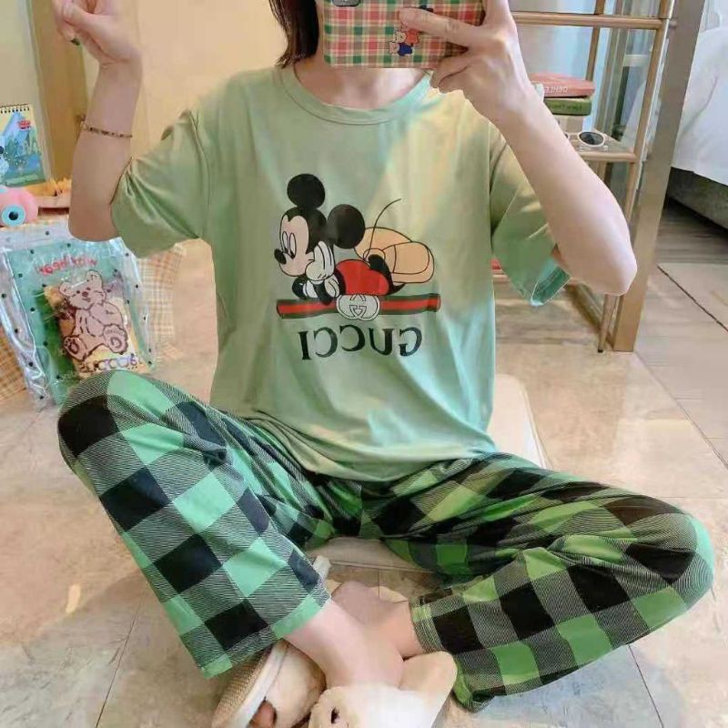 PIYAMA CP MICKEY GUCCI HIJAU LD 120 IMPORT