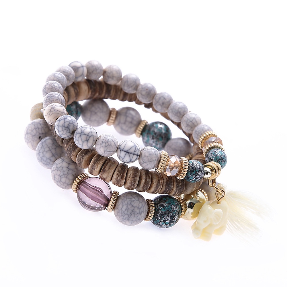 Hu Hu Hu Hu Hu Alat Bantu Pasang Kacamata♡ Gelang Manikmanik Turquoise Imitasi Multi Layer Bandul Desain Gajahrumbai Gaya Etnik Menarik Untuk Wanita