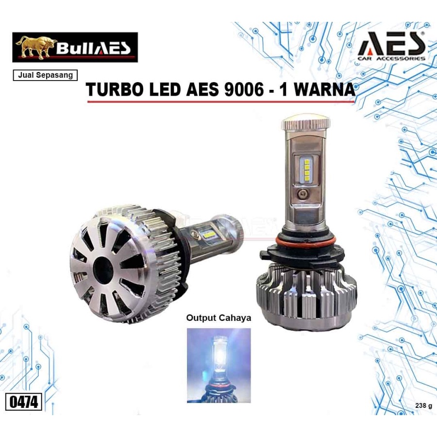 Lampu Led Headlamp TURBO 9006 HB4 Turbo Led MERK AES