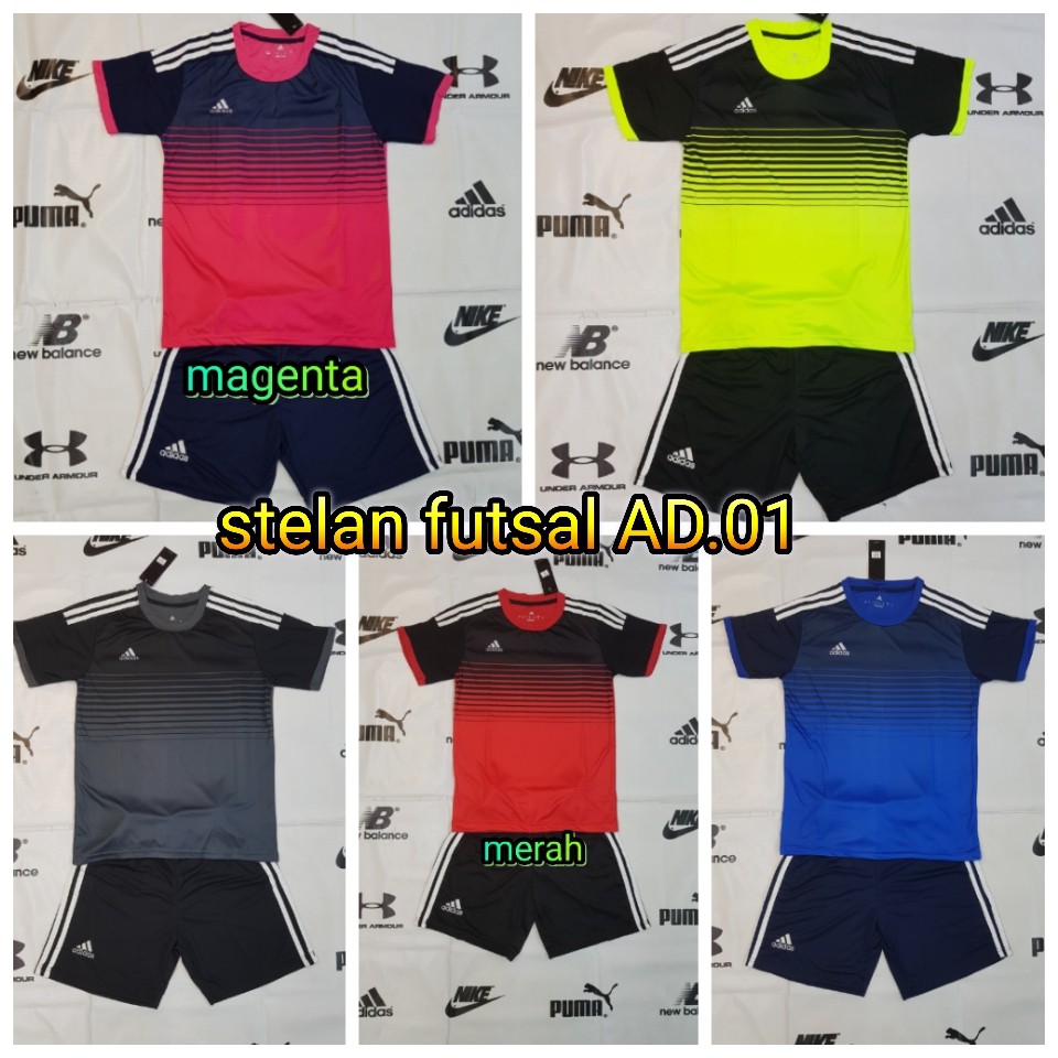  Baju  Kaos Olahraga Jersey Bola Setelan Futsal  Adidas AD 01 