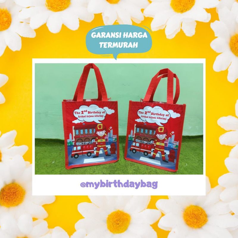 

tas fire truck goodie bag ulang tahun