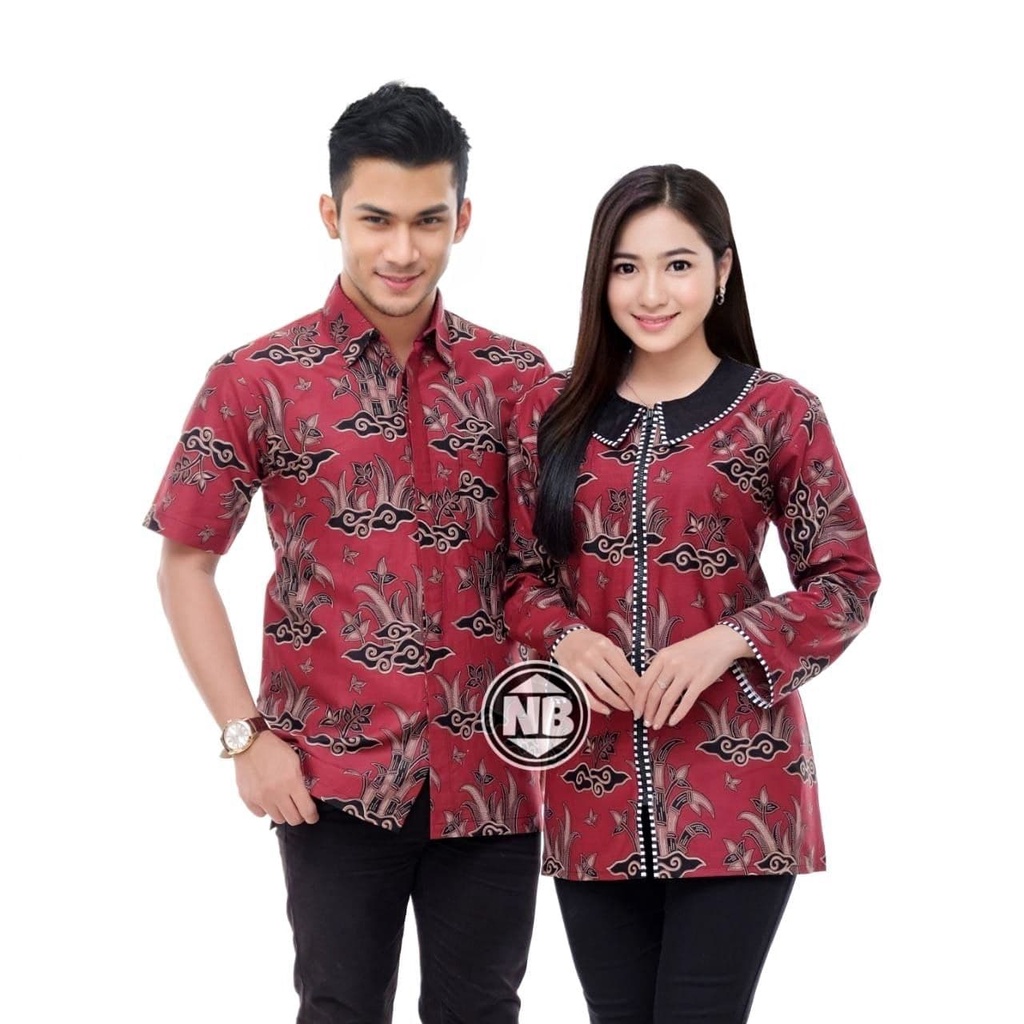 [11.11] COUPLE BATIK NEW HEM BLUS BLOUSE TRENDING INTERNATIONAL COUPLE SERAGAM TERLARIS BATIKPITTO