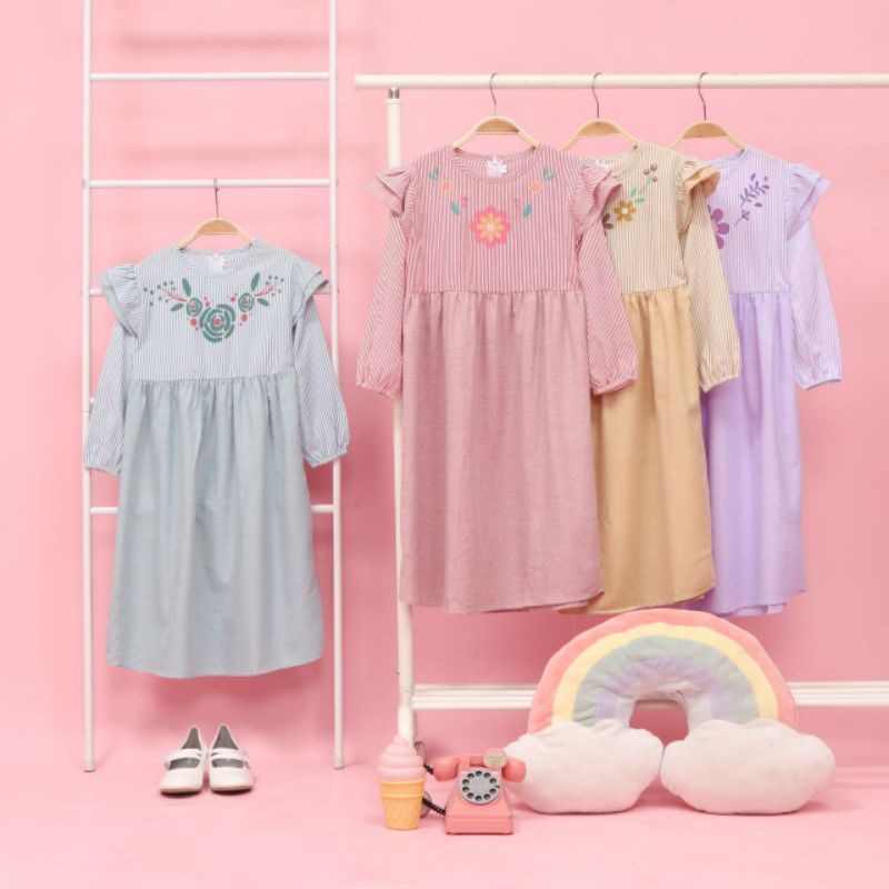 GAMIS DOUBLE RUFFLE / GAMIS TERMURAH KECE LUCU FREE TAS BY JOVANKA LABEL