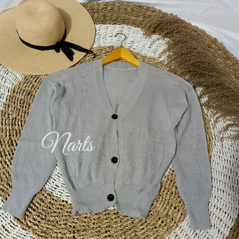 Olivia Cardy Crop / Eireen Crop Cardy / REAL PICT !!!-Abu Silver