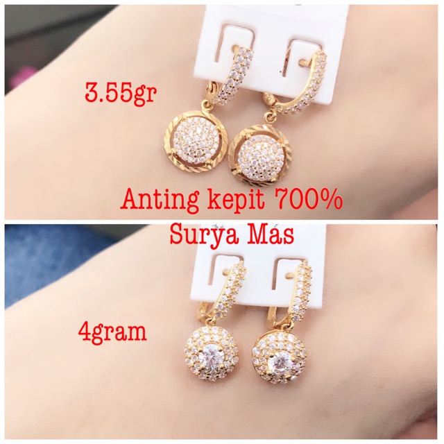 Anting gantung emas 700%