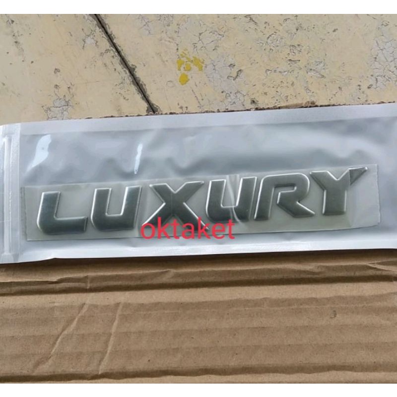 emblem logo tulisan LUXURY panjang 14 cm mobil universal