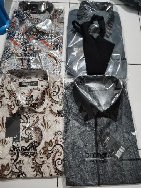 Kemeja Batik Pria Lengan Pendek Bs18 Katun Modern Dixmont Semi Slimfit Premium