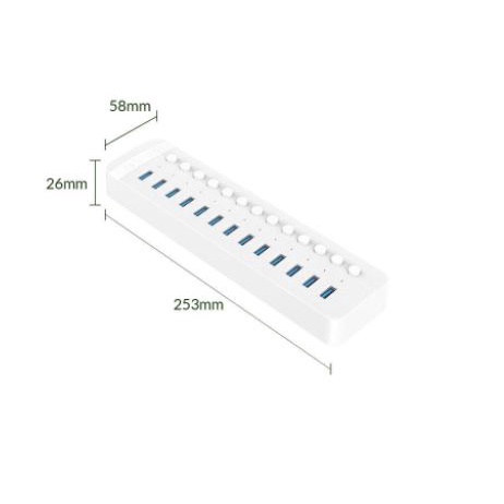 Usb 3.0 hub orico 13 port on off switch 5Gbps bc1.2 adapter ct2u3-13ab - Terminal usb3.0 13 slot