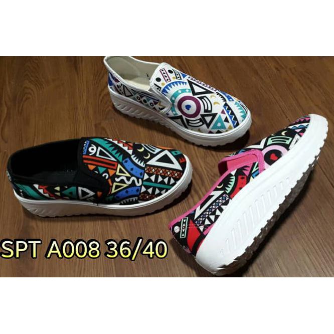 IQGG SPT A008 SEPATU KARET KAIN KANVAS CEWEK WANITA LUOFU BARABARA RDC9