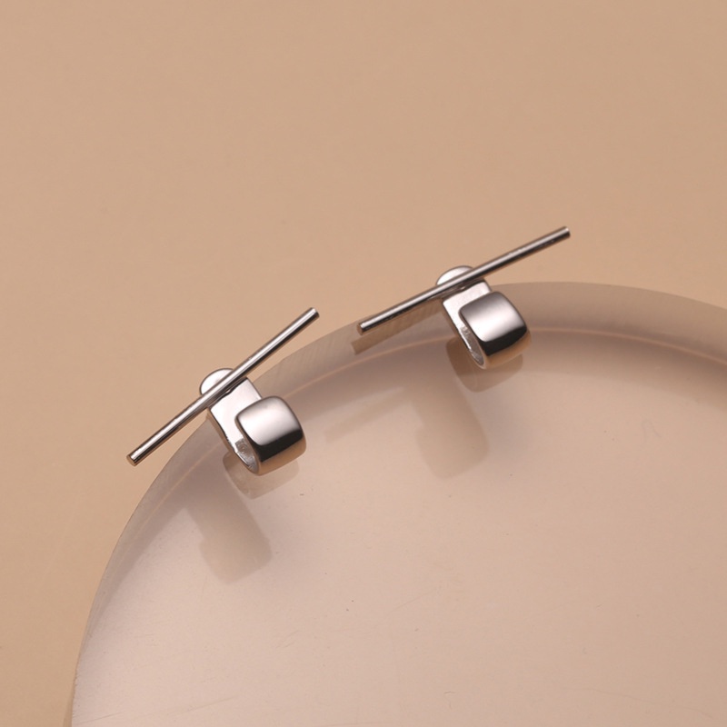 Papaozhu Chic Stainless Steel Hook Mini Bar Stud Anting Untuk Wanita Perempuan Gaya Punk U Shape Stick Earring Jewelry