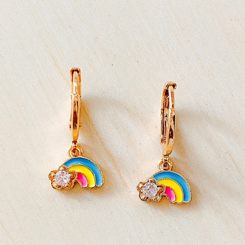 Giwang Anak / Anting Anak Pelangi Zirconia Gold