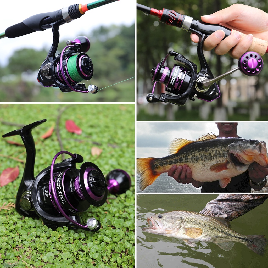 Spinning Fishing Reel Max Drag Full Metal Spool Spinning Reel 12 Ball Bearings 5.0: 1 Rasio Roda Gigi Kanan Kiri Pegangan Inter-changeable Air Asin Gulungan Pancing Air Tawar Gear Tackle Luar Ruangan