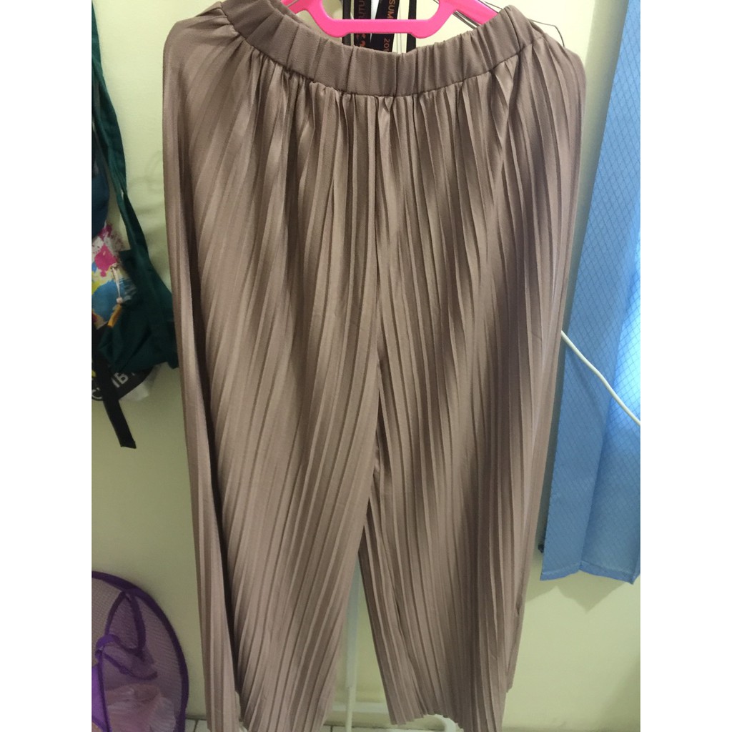 Celana Kulot Pleats Dusty Pink