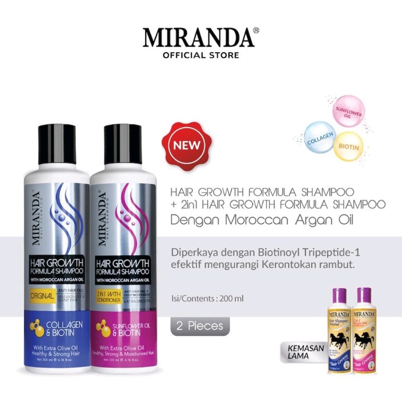 MIRANDA HAIR SHAMPOO ORIGINAL ANTI-HAIRFAL SHAMPOO KUDA KEMASAN BARU