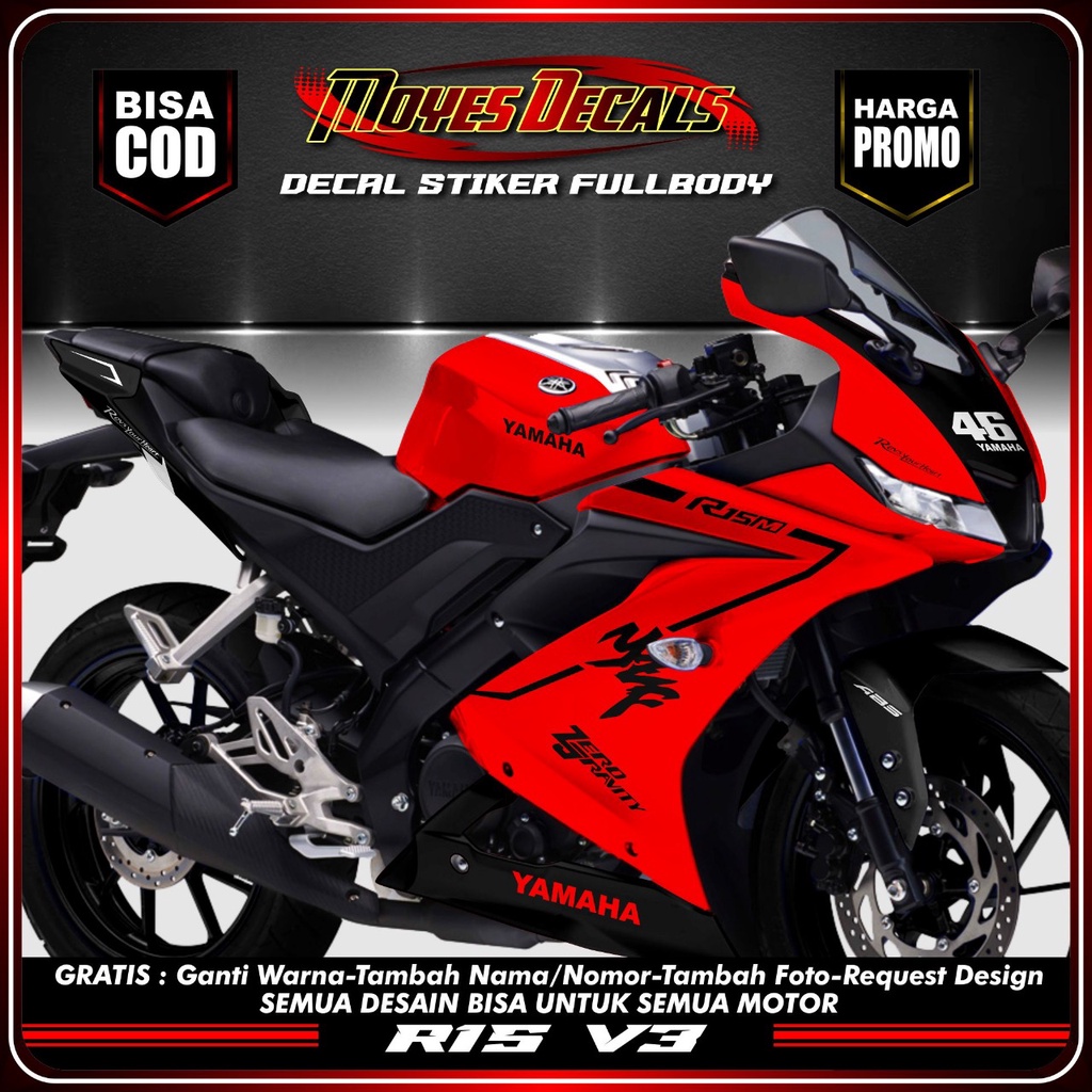 Decal Sticker R15 V3 NSR Japan Merah