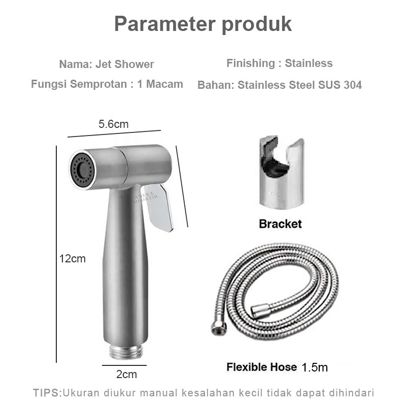 #MURAH!!! Semprotan Toilet Cepot TESON SS111, Kepala Shower Closet SUS 304, Jet Washer Stainless, Shower Bidet Kloset, Toilet Shower, Sower Mandi, Semprotan Air