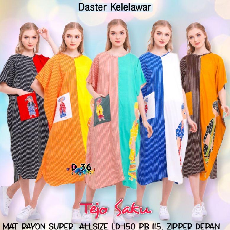 Daster Tedjo Saku Batik Batik Homedress Santai Baju Tidur Rayon Pastel Baju Tidur Kartun Jumbo