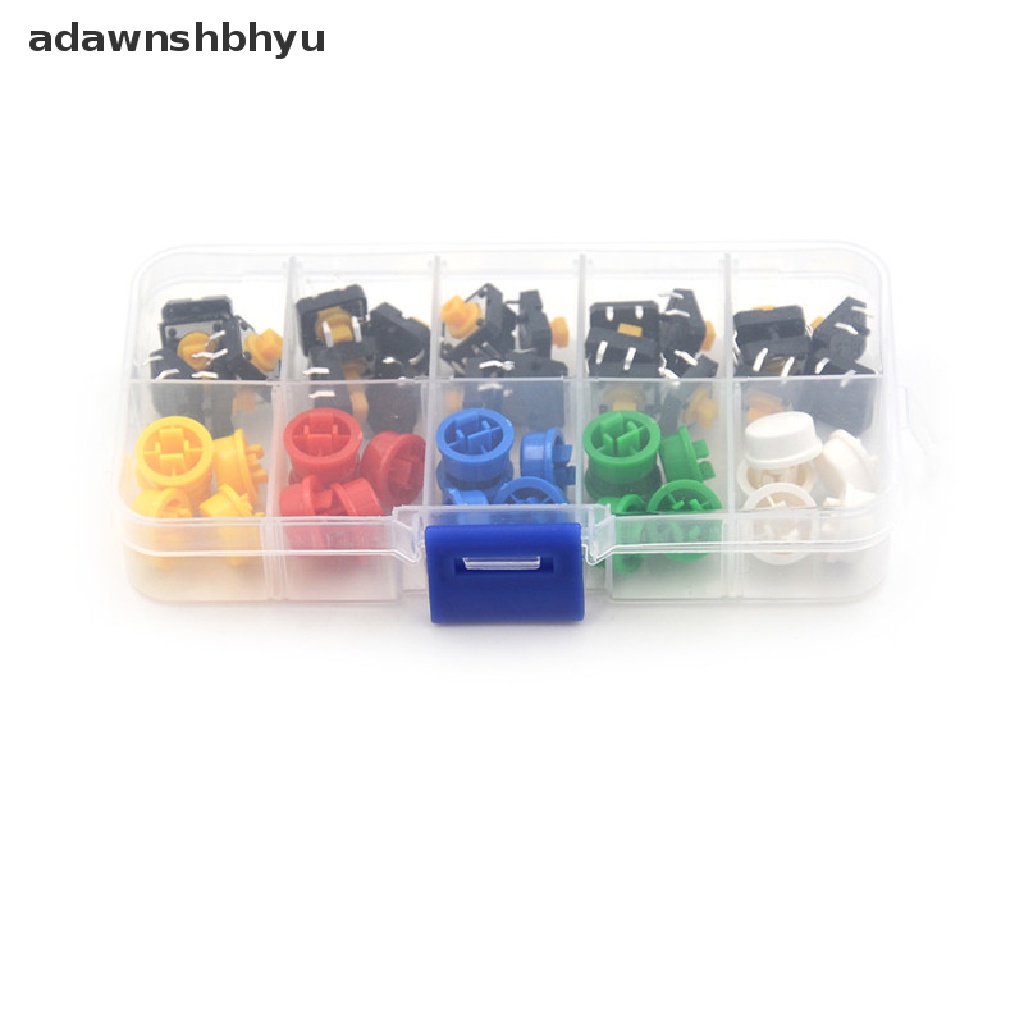 Adawnshbhyu 25Sets Momentary Tactile Push Button Touch Micro Switch 4P Tutup PCB 12x12x7.3mm