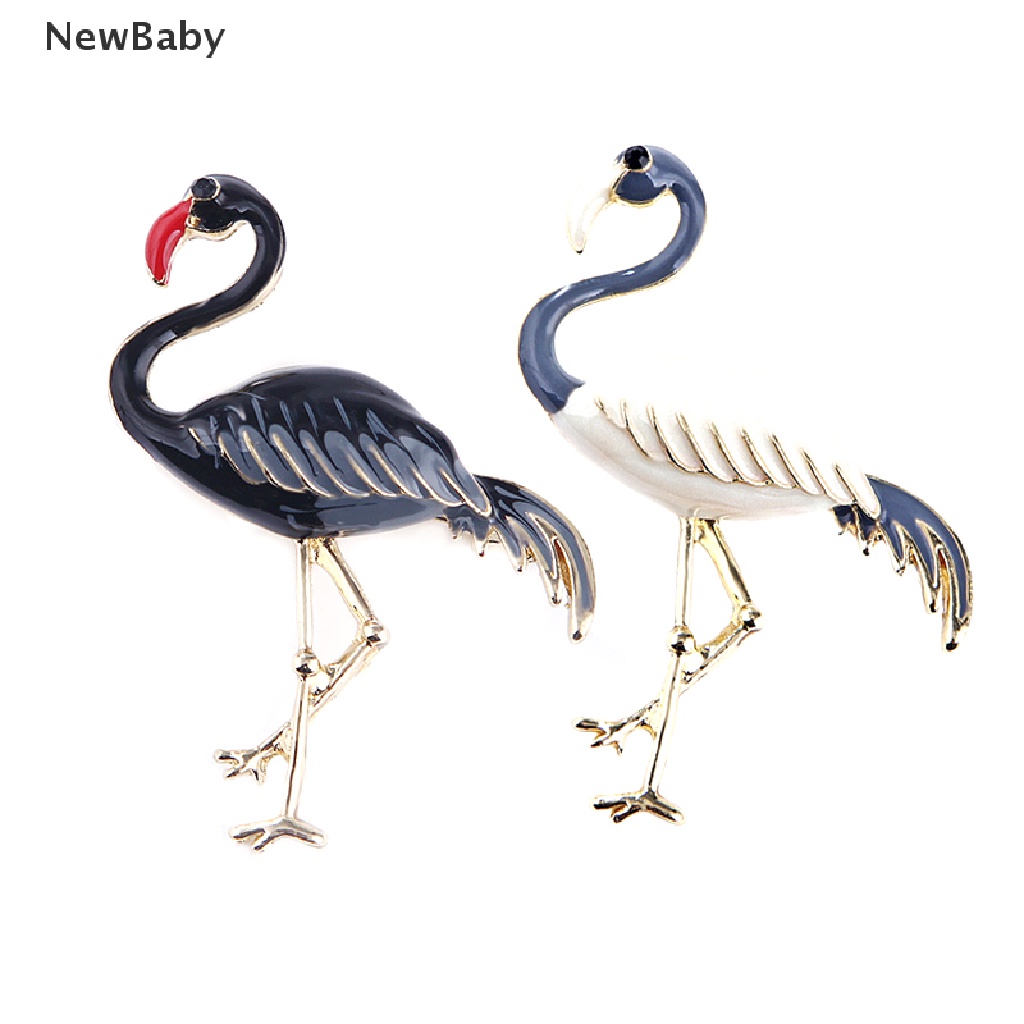 Newbaby Bros Pin Enamel Desain Burung Flamingo Elegan Untuk Wanita