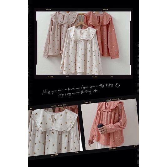 Floral Blouse CREAMY WHITE by Oh Olla