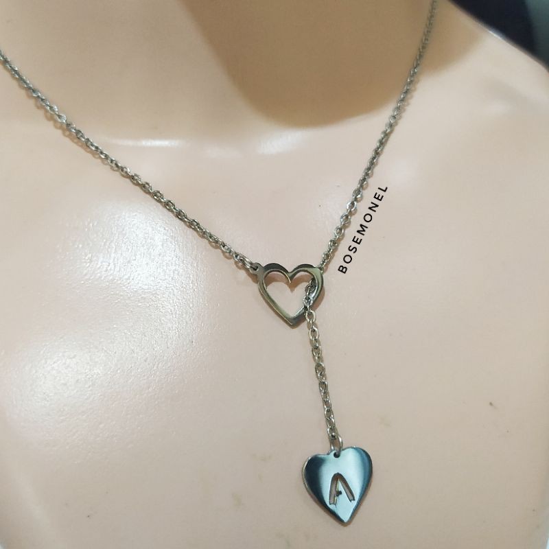 Kalung Inisial Model Love Gantung