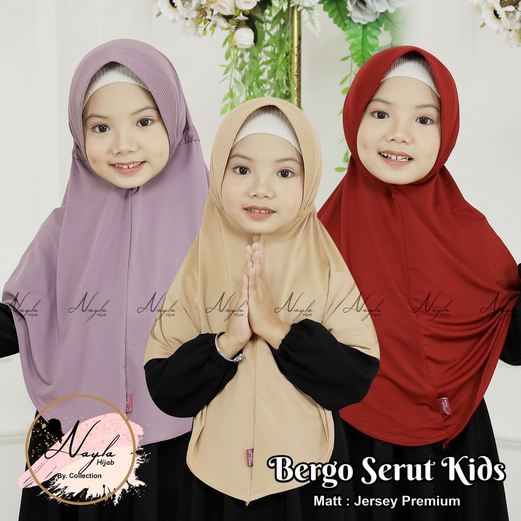 JILBAB INSTAN BERGO SERUT ANAK M DAN L KERUDUNG INSTAN BERGO SERUT KIDS ORI NAYLA BERGO SERUT DI NAYLA HIJA'B