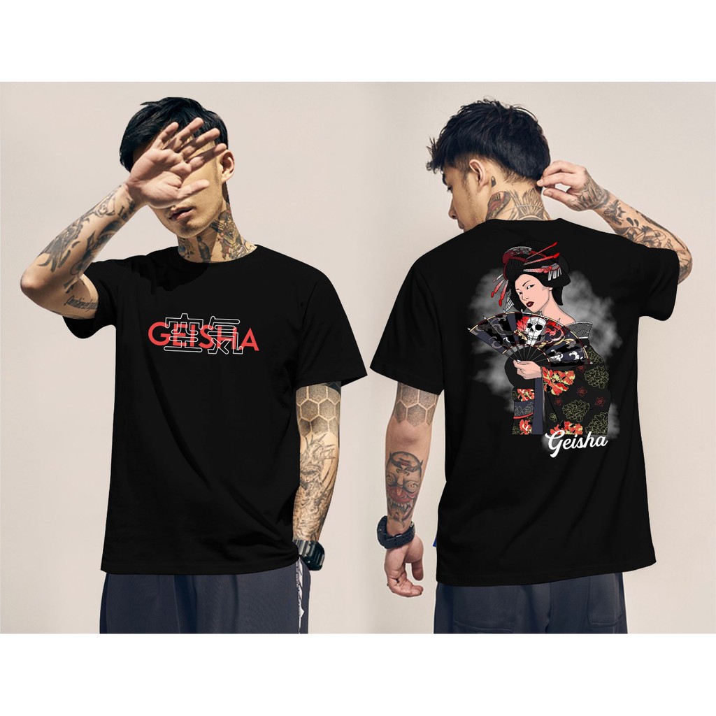 Kaos murah Kaos distro murah baju  distro pria t-shirt murah combed30s GFISHA HITAM