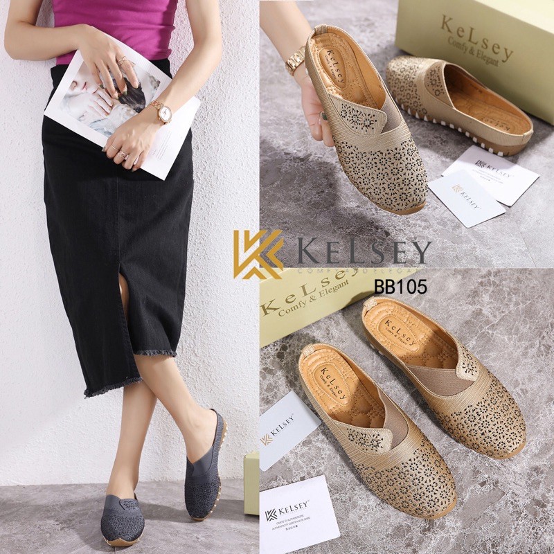 RESTOCK!!  NICOLE SANDAL SLIP ON KELSEY BB105 SANDAL WANITA FLAT SHOES IMPORT