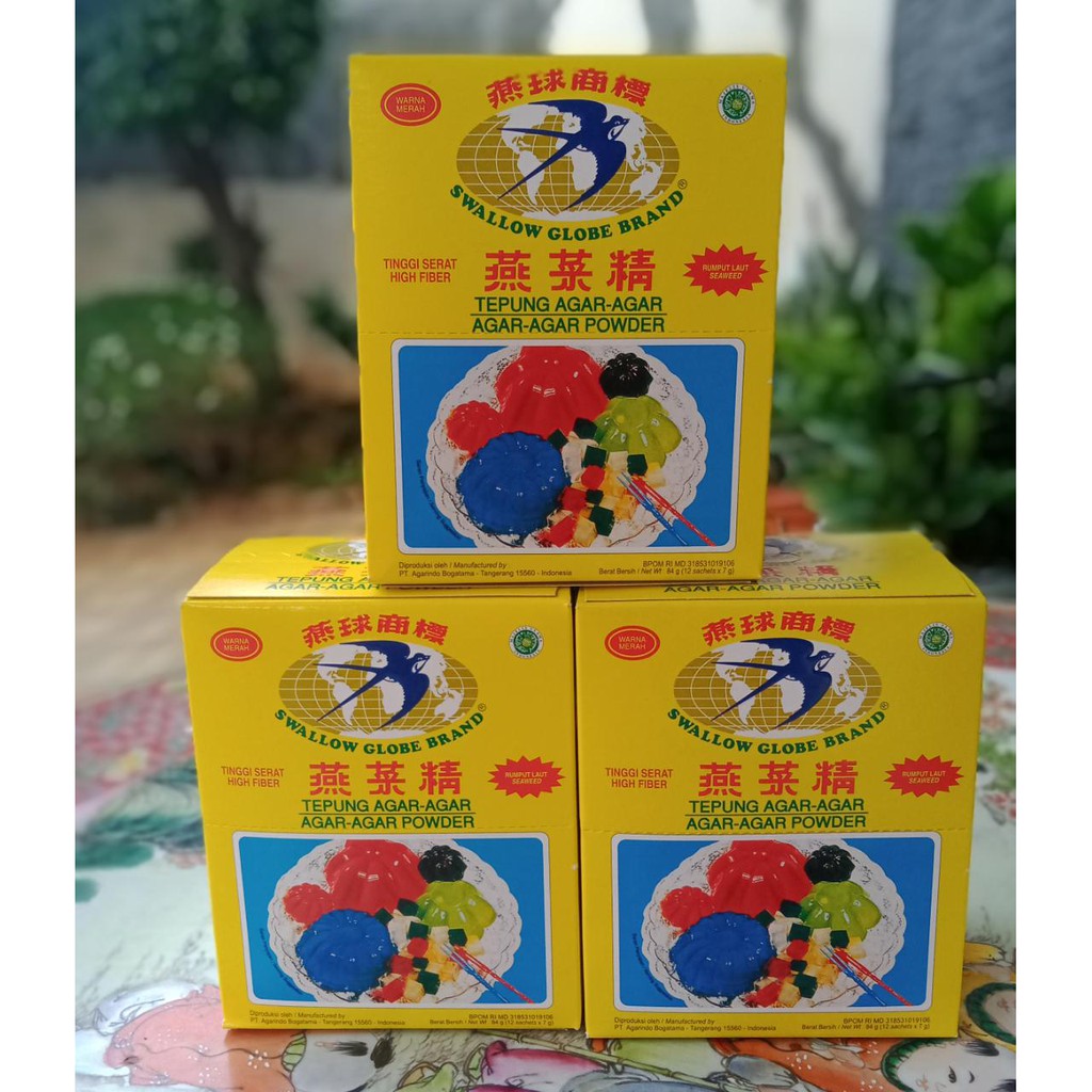 

Agar Agar Swallow Globe Merah 1 box isi 12 Sachet