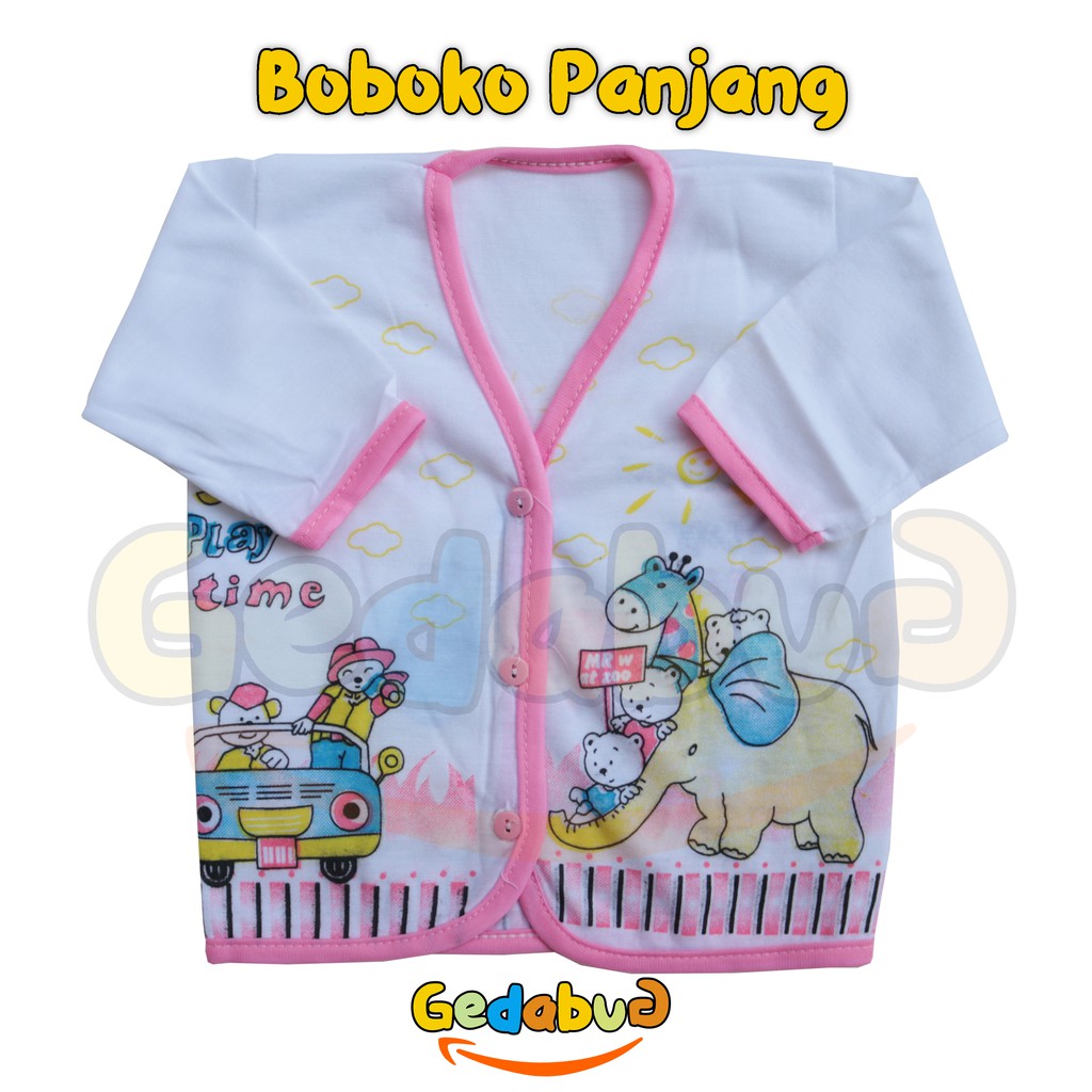 (6pcs) Baju Boboko Sablon PANJANG | Perlengkapan Pakaian Bayi New Born