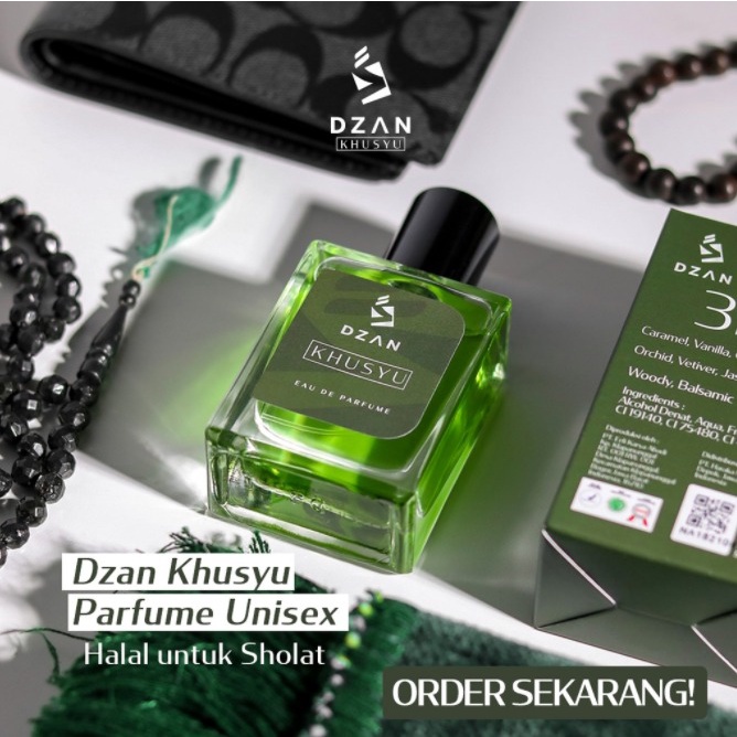 Parfum sholat DZAN Khusyu parfume halal EDP aroma cewek cowok pria wanita original tahan lama non alcohol