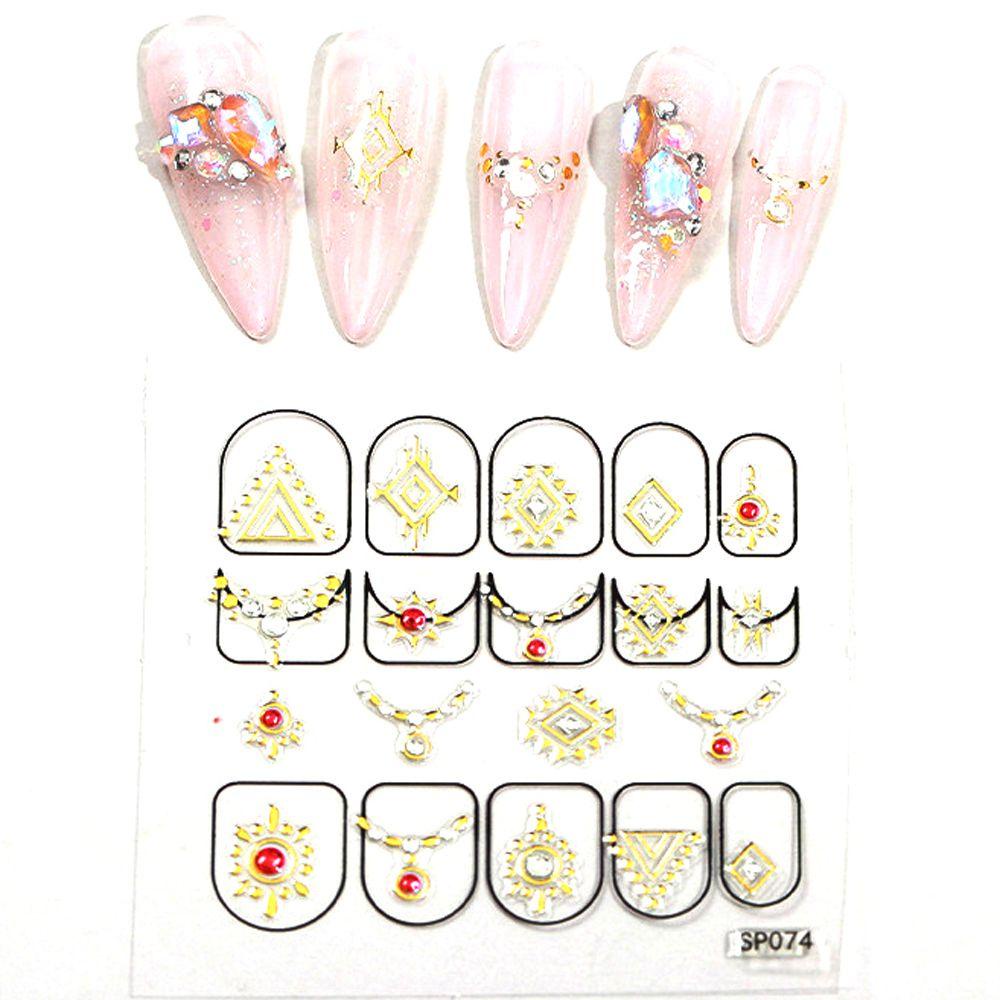 Agustina Aurora Stiker Kuku Wanita Kerang Pola Tidak Teratur Flamingo Self Adhesive Nail Art Dekorasi