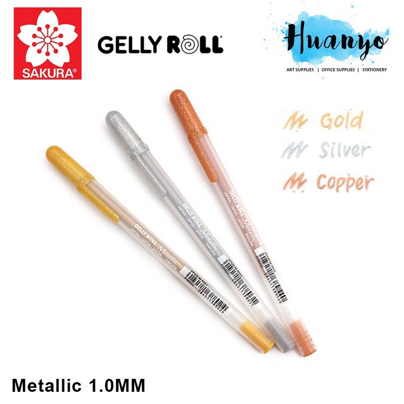 

Sakura Gelly Roll Metallic Pen 0.7mm - Gold/Silver/Copper - Emas/Perak/Tembaga