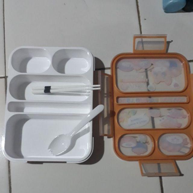 Lunch Box Yooyee Sekat 6 Anti Tunpah Type 589   Yooyee Sekat 6 Lunch Box 5 Pcs Sponge Spon