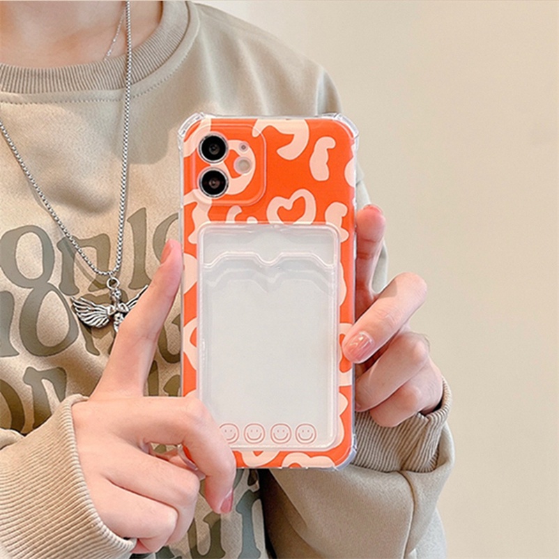 Leopard Print Phone Case for iPhone 14 13 12 11 Pro Max Se 2020 X XR Xs Max 7 8 Plus Card Slot Card Holder Storage Silicone soft Case Shock Absorption Soft TPU Back Cover