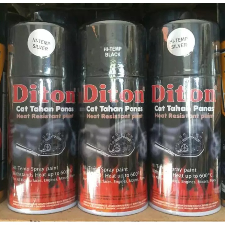 CAT SEMPROT DITON ANTI PANAS HITAM / HI TEMP BLACK / SILVER