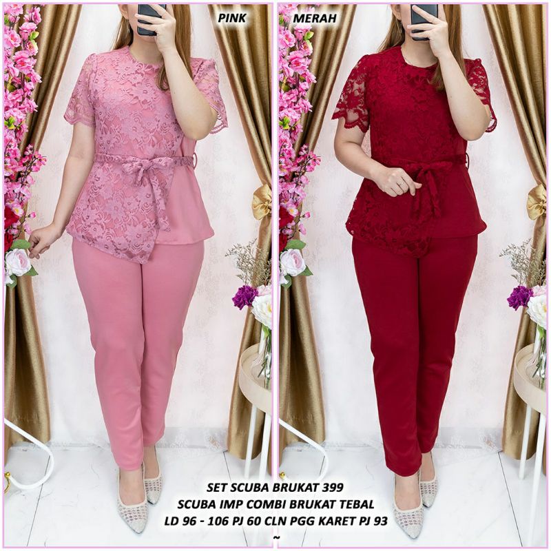 set scuba mix brukat wanita /set wanita premium399