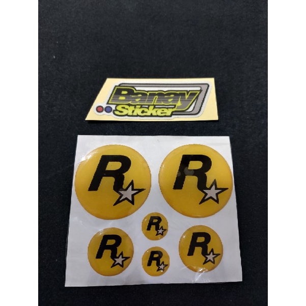 STICKER EMBLEM LOGO ROCKSTAR SET TIMBUL 3D