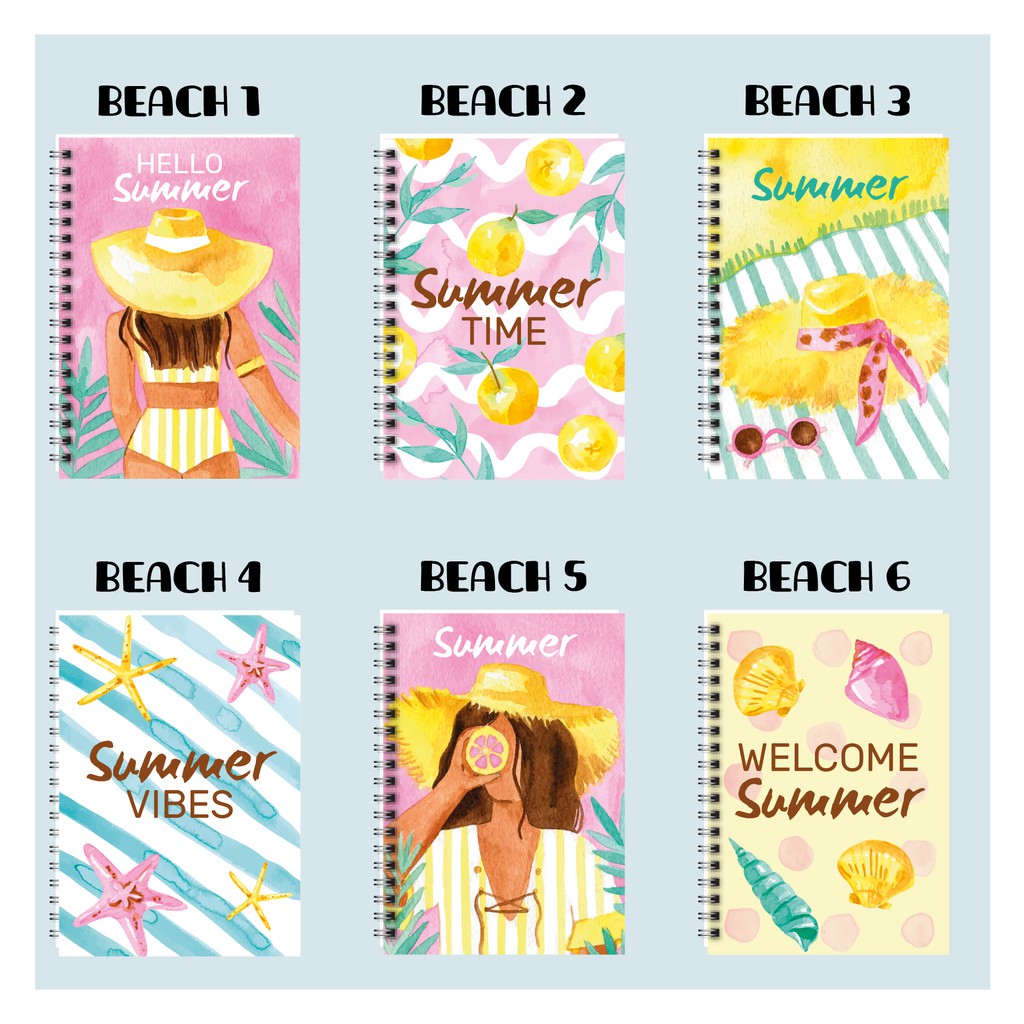 

Notebook / Notes Spiral / Buku Tulis A5 - Dotted - Lined - Graph - Blank (Summer Beach Vibes)