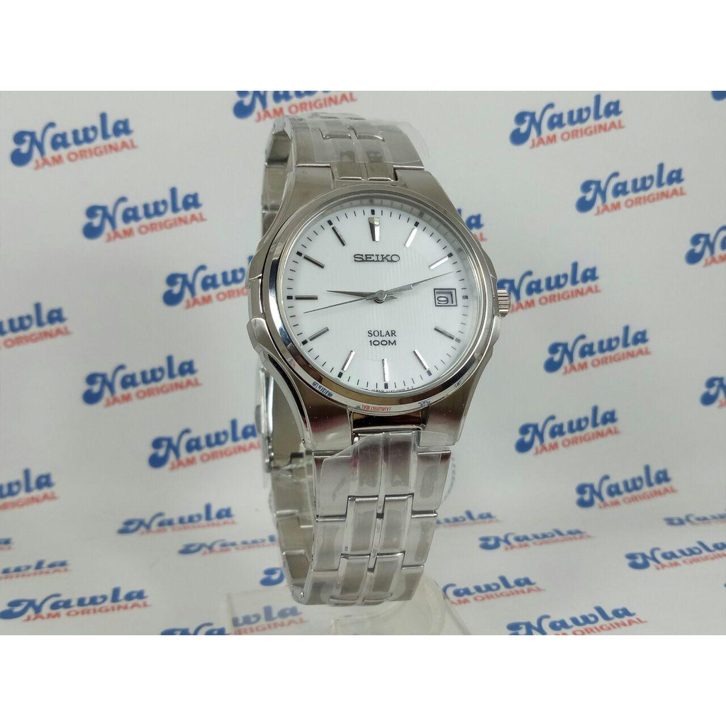 Seiko Mens SNE131P1 Solar White Dial | Jam Pria SNE131