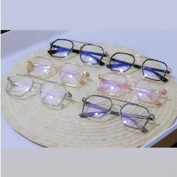 Frame Kacamata Gaya Korea Premium Anti Uv Crhome Heart