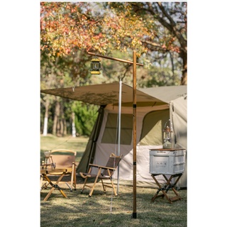 Tiang Lampu Kayu Camping Outdoor Gantungan Lampu Camping Kayu Jati ( Stand Lampu tenda / Camping )