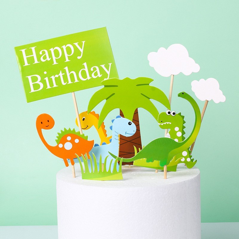 MOMBABY1 Topper Cake Dekorasi kue Ulang tahun tema dinosaurus / dinosaurs top