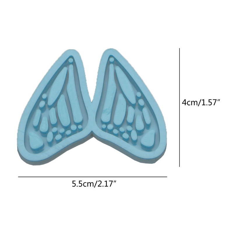 SIY  2Pcs Handmade Butterfly Pendant Earrings Keychain Silicone Mold with Hole Butterfly Wing Resin Casting Mold Craft Tools