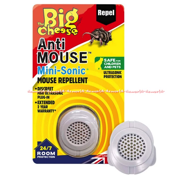 Big Cheese Anti Mouse Mini Sonic Mouse Repellent Alat Pengusir Tikus Ultra Sonic Repel 24jam PRotect Safe Children Big Chese