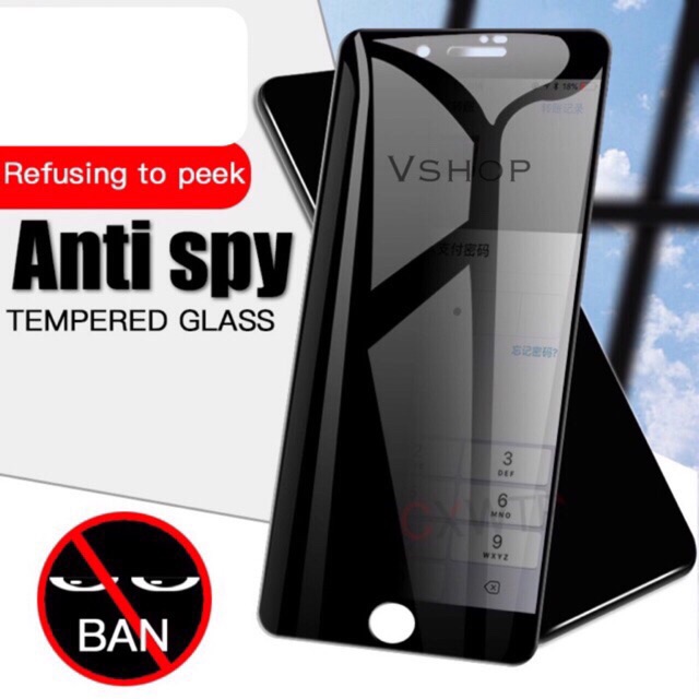 TEMPER GLASS IPHONE 7+ 7 PLUS - 8+ 8 PLUS ANTI SPY 5D FULL SCREEN COVER